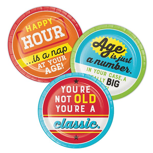 Age Humor 7in Round Luncheon Paper Plates