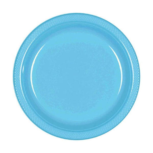 Caribbean Blue 7in Round Luncheon Plastic Plates