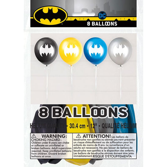 Batman 12in Latex Printed Balloons 8Ct