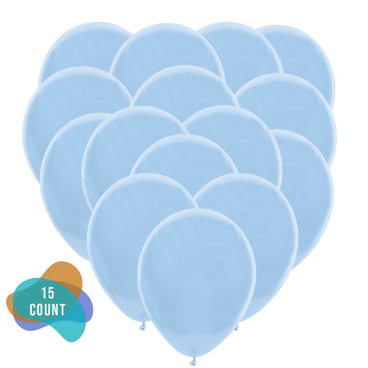 12" Baby Blue Latex Balloons 15ct