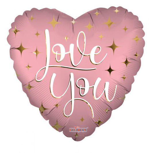 Love Starpoints Pink Cursive 18in Metallic Balloon
