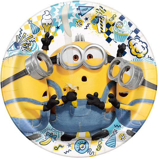 Minions 9in Round Dinner Paper Plates 8ct