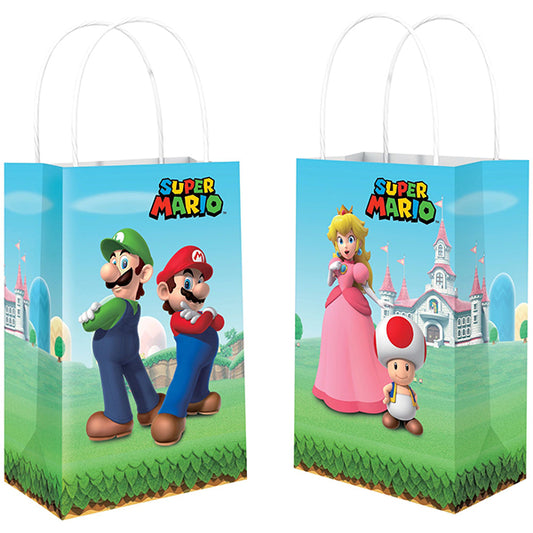 Super Mario Brothers Printed Paper Kraft Bags 8pcs