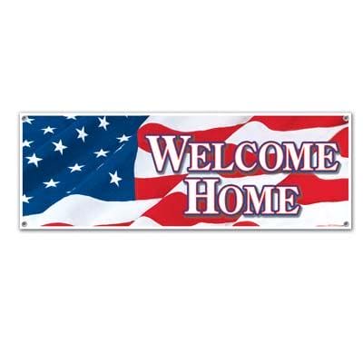 Welcome Home Red, White and Blue Sign Banner