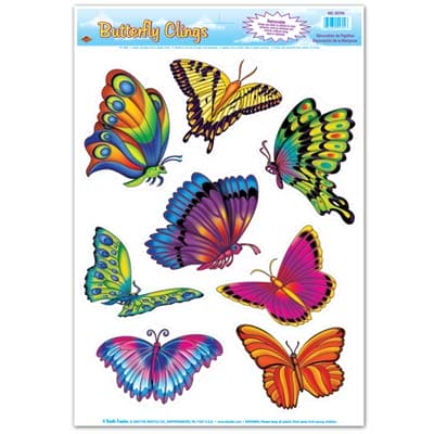 Butterfly Spring Clings 8 Ct Sheet