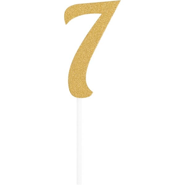 Cake Topper Gold Number 7