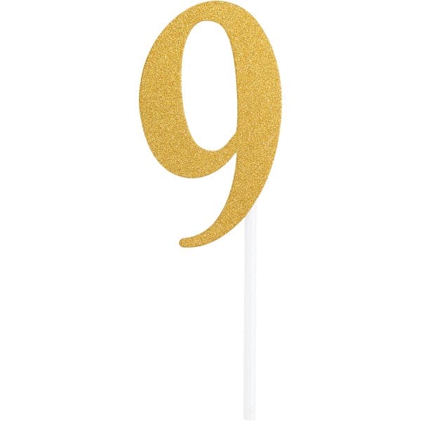 Cake Topper Gold Number 9