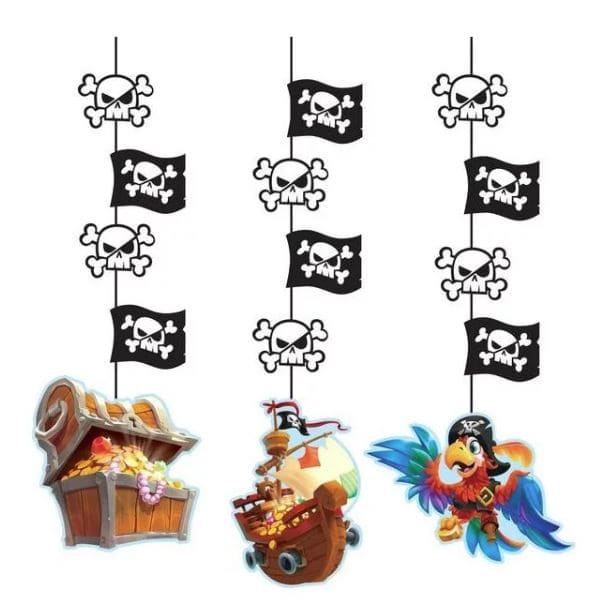 Pirate Treasure hanging Decorations 3ct