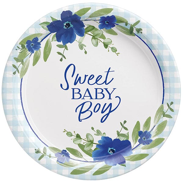 Baby In Bloom 10.5in Round Banquet Paper Plates 8ct