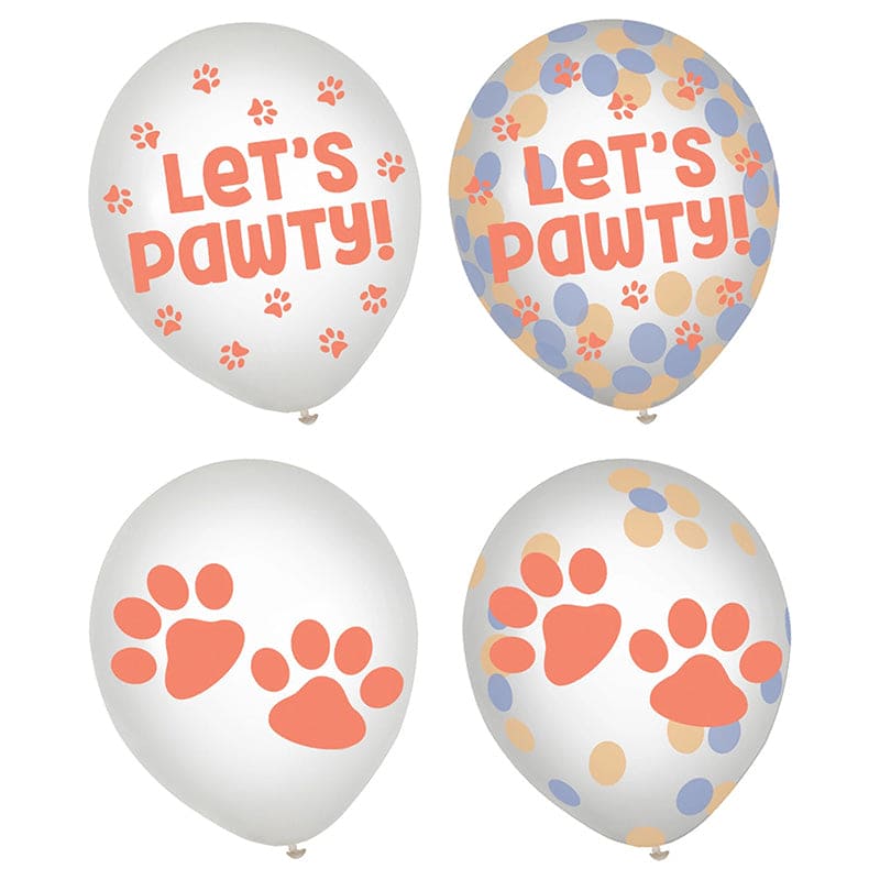 Pawsome Party Confetti 12in Latex Balloons 6ct