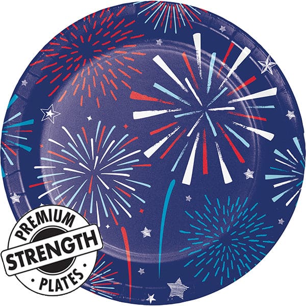 Patriotic Party 9in Round Dinner Paper Plates 8ct