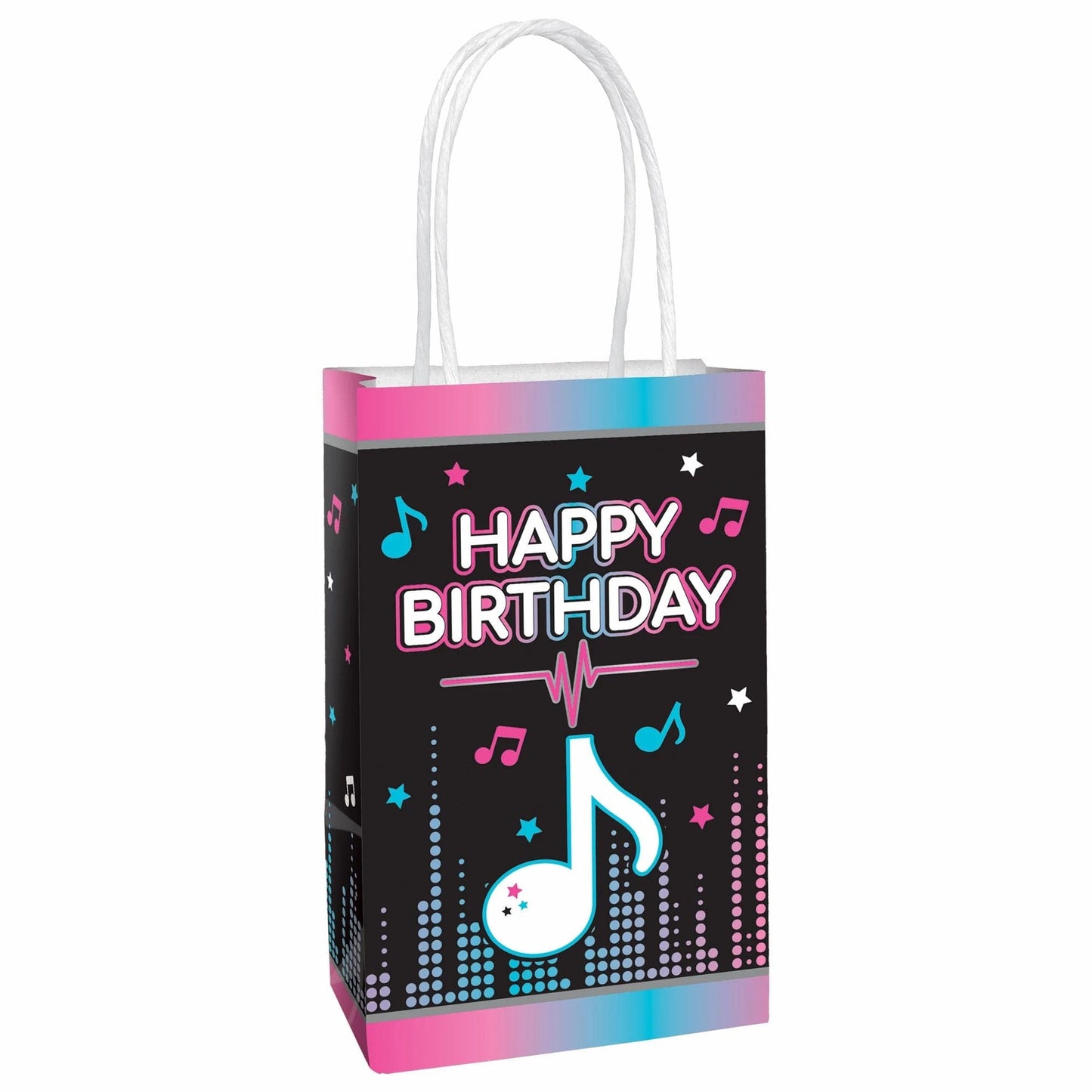 Internet Famous Viral Social Media Music Note Small Shopping Kraft Bags 8 ct.