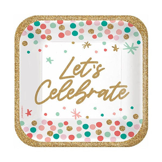 Wish Big Birthday 7in Square Luncheon Paper Plates 18 Ct