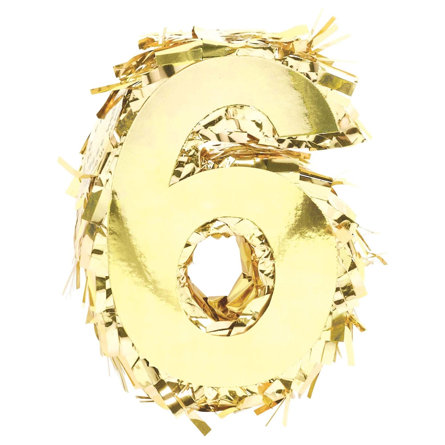 Foil Number #6 Mini Gold Pinata