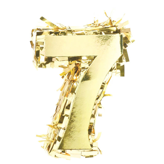 Foil Number #7 Mini Gold Pinata