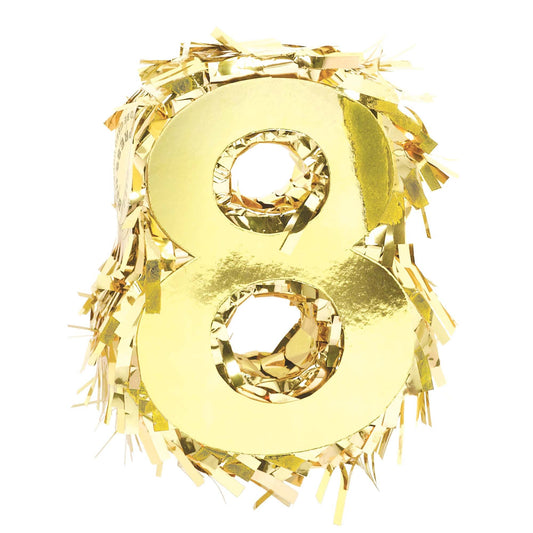Foil Number #8 Mini Gold Pinata