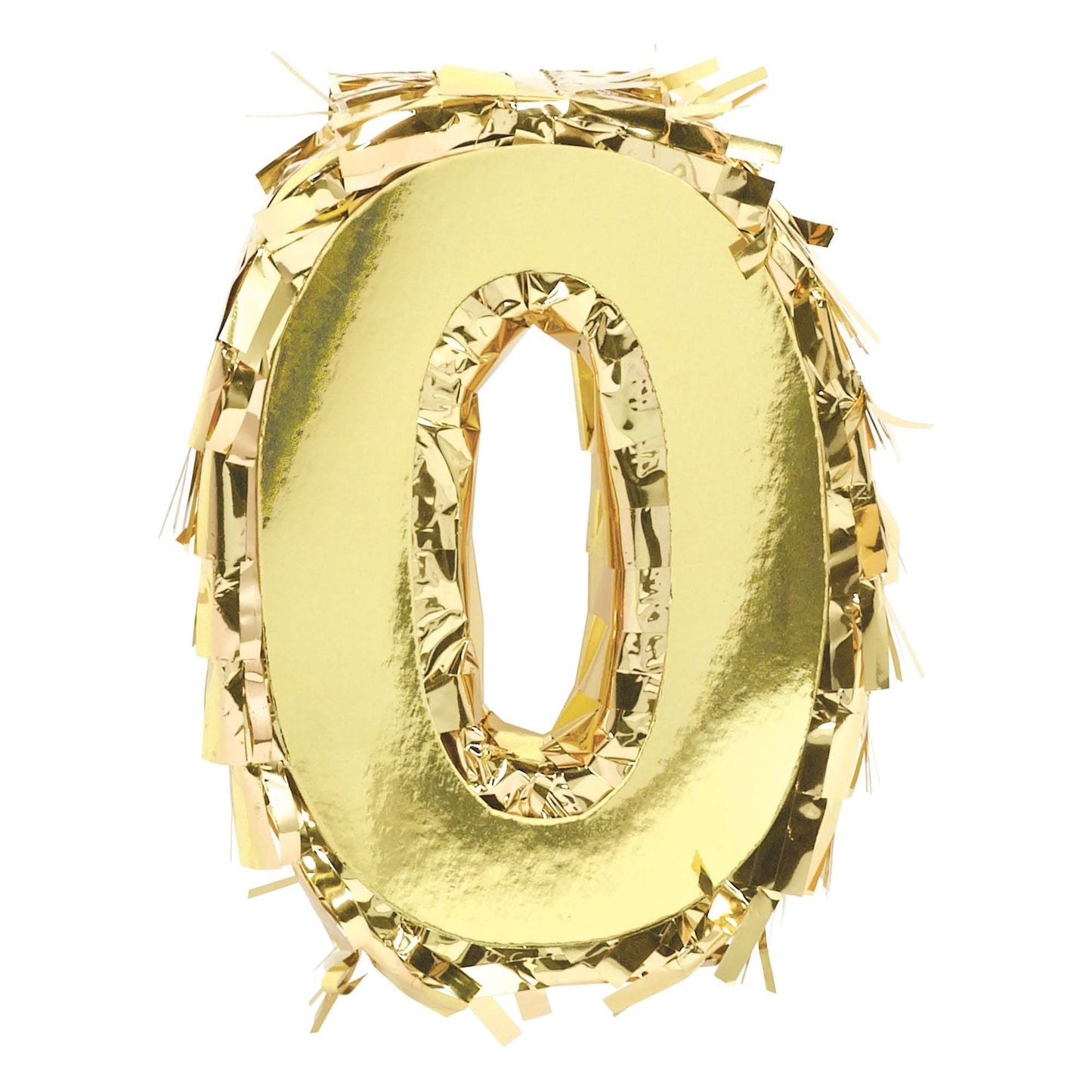 Foil Number #0 Mini Gold Pinata