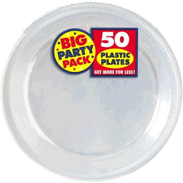 Clear Big Party Pack 10.25in Round Banquet Plastic Plates