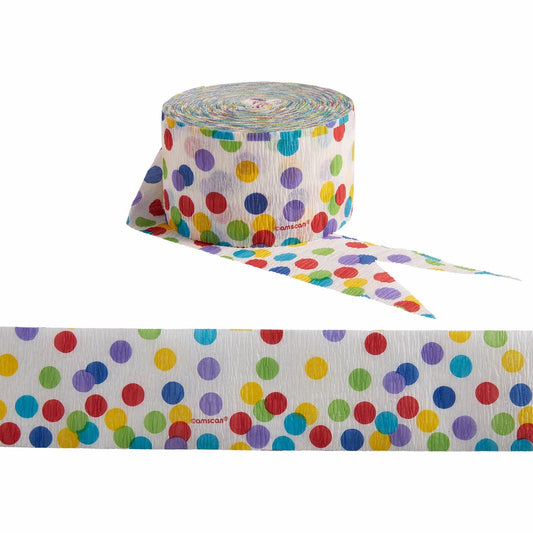 Multicolor Confetti Dots Crepe Streamers