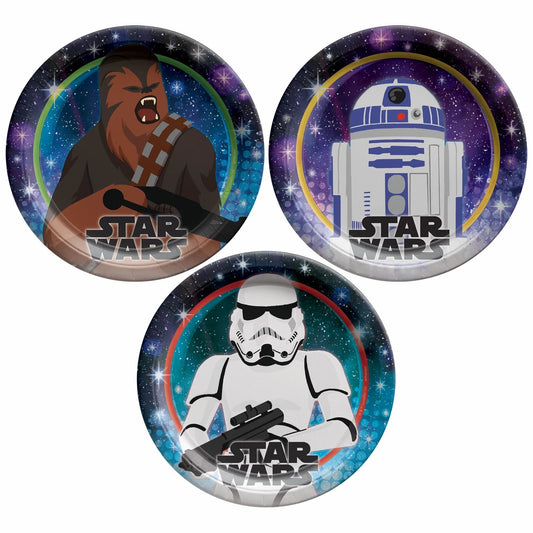 Star Wars Galaxy of Adventures 7in Round Lunch Plates - Assorted 8 Ct