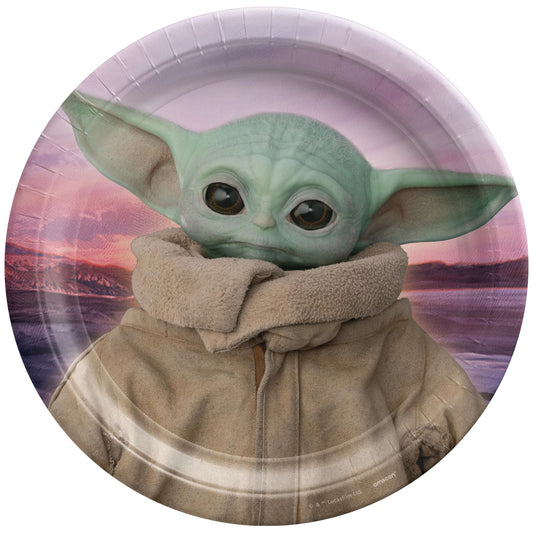 The Mandalorian - Baby Yoda 9in Round Dinner Plates 8ct