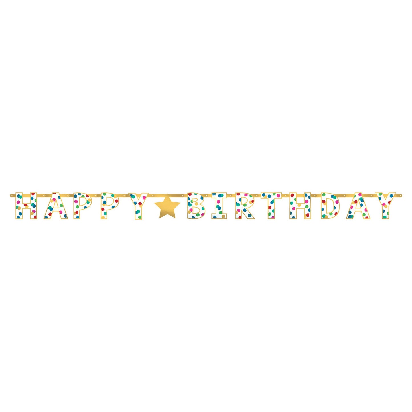 Happy Dots Foil Letter Banner