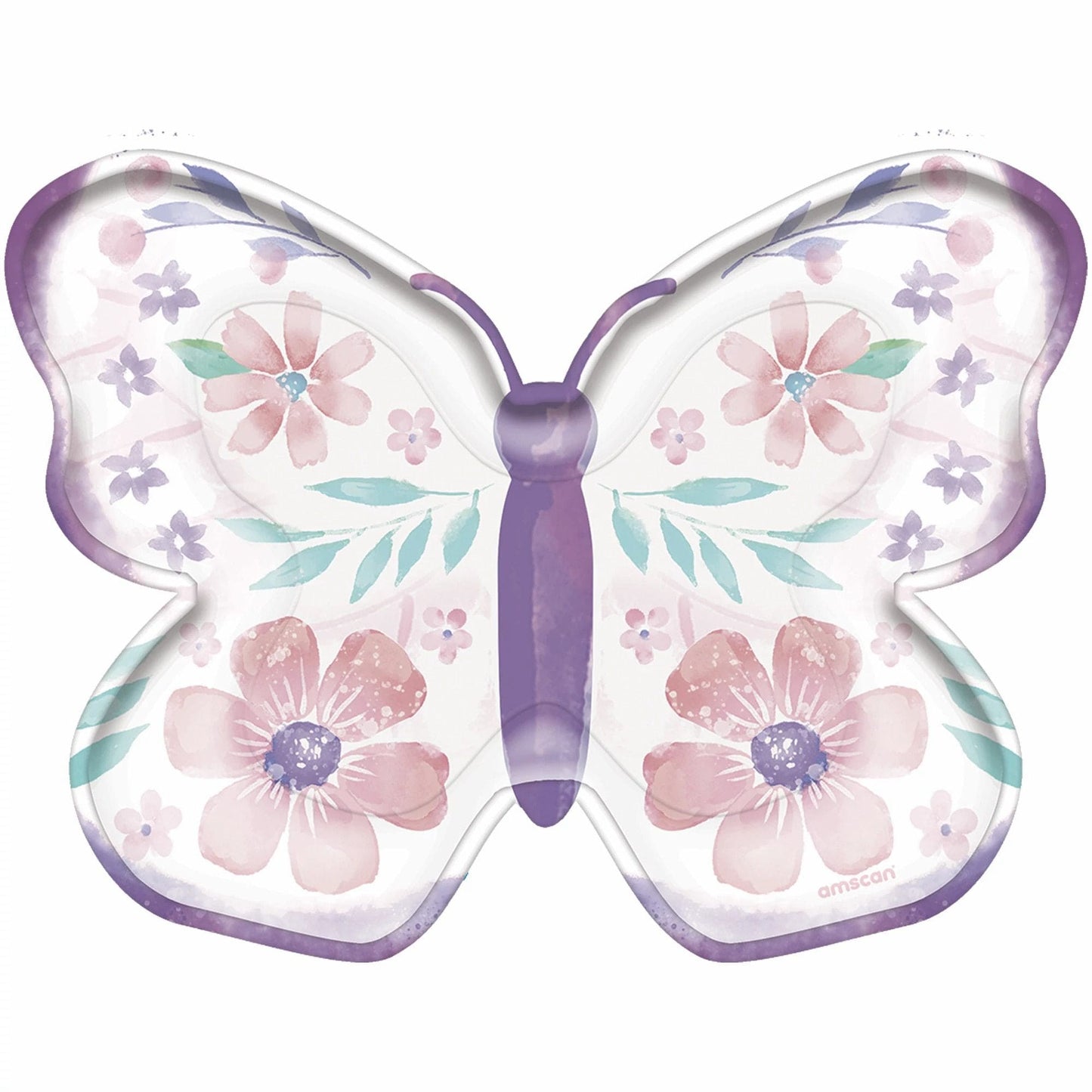 Flutter Butterfly 7in Shaped Luncheon Paper Plates 8ct