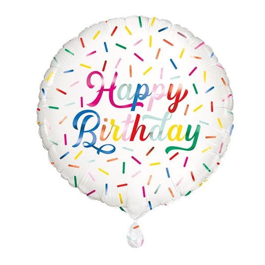 Sprinkle Happy Birthday 18in Metallic Balloon