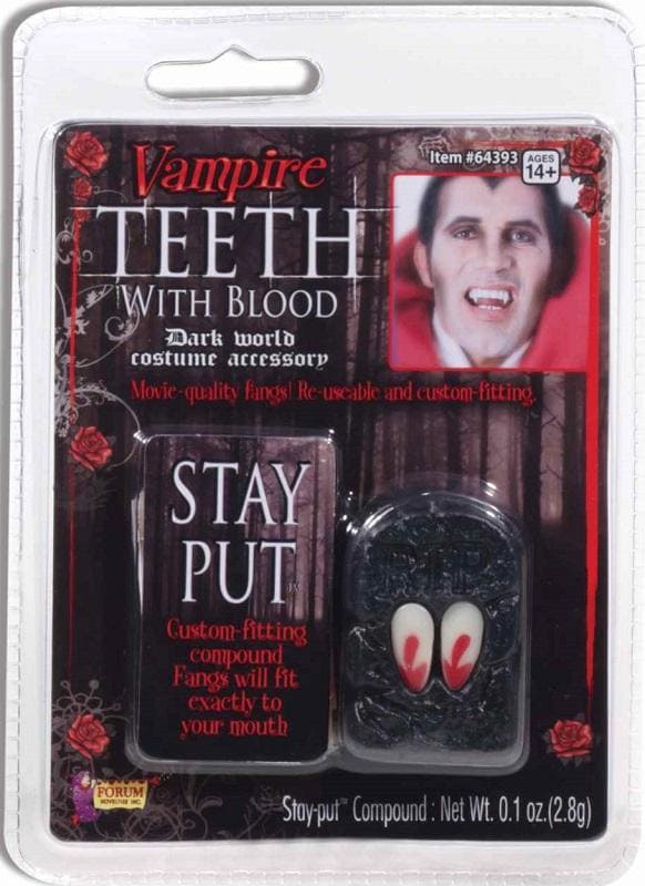 Vampire Teeth with Blood Stains