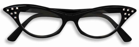 50's Black Framed Clear Glasses