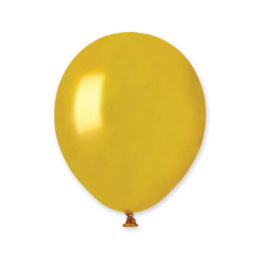 5" Latex Balloon Metallic Gold (100)