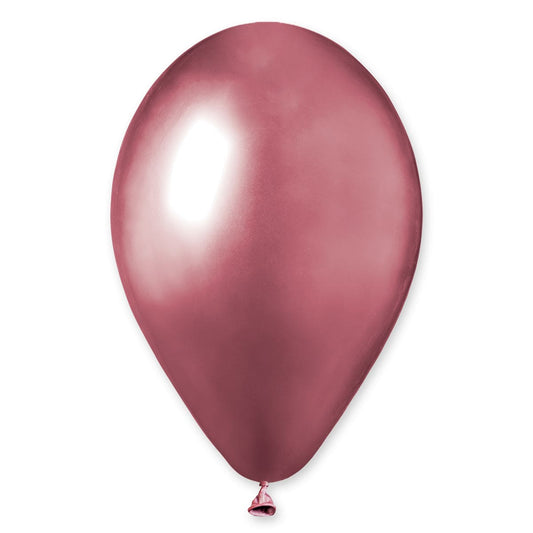 13" Chrome Shiny Latex Balloon Pink 25 Ct