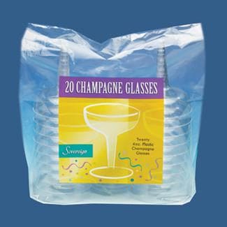 Clear Plastic Champagne Glasses 4oz