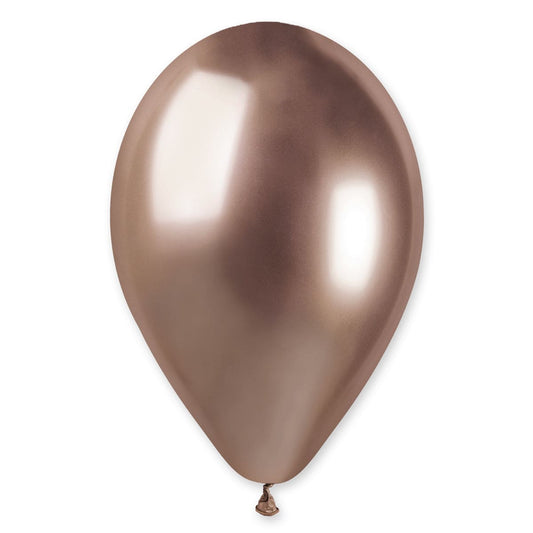 13" Chrome Shiny Latex Balloon Rose Gold 25 Ct