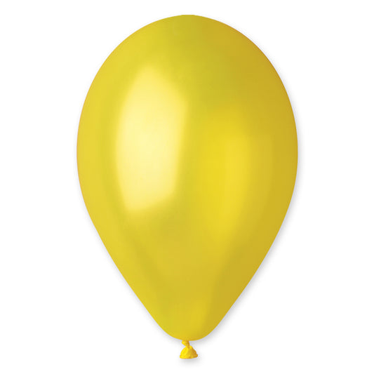 12" Latex Balloon Metallic Mustard 50 ct