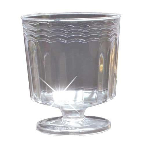 Clear Plastic Footed Wine Cups 8oz