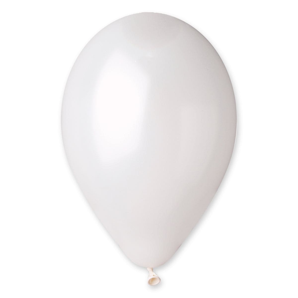 12" Latex Balloon Metallic White 50 ct