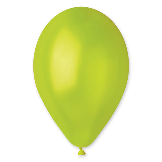12" Latex Balloon Metallic Light Green 50 ct