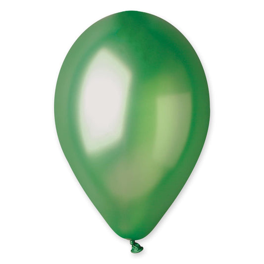 12" Latex Balloon Metallic Green 50 ct