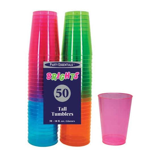 Neon Plastic Tumblers 10oz (50ct)