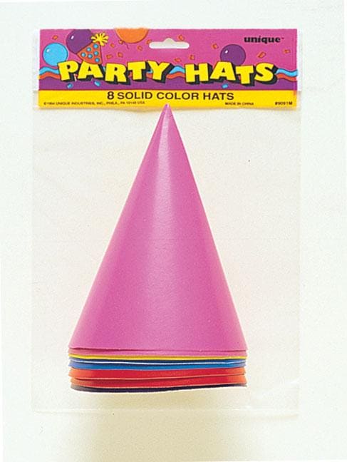 Assorted Color Party Hats 8 Ct