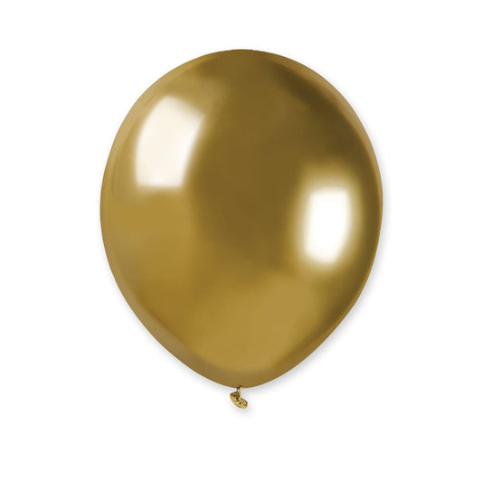 5in Shiny Latex Balloons Gold 50ct