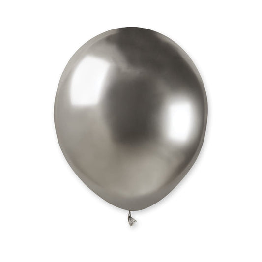5" Shiny Latex Balloon Silver