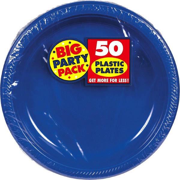 Bright Royal Blue Big Party Pack Plastic Plates