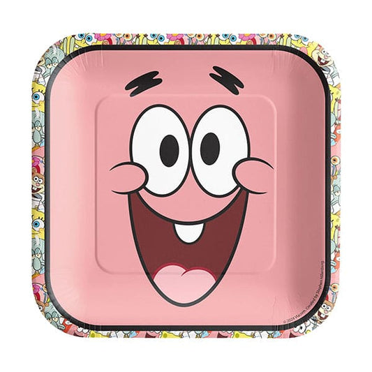 Spongebob 7in Square Luncheon Paper Plates 8ct