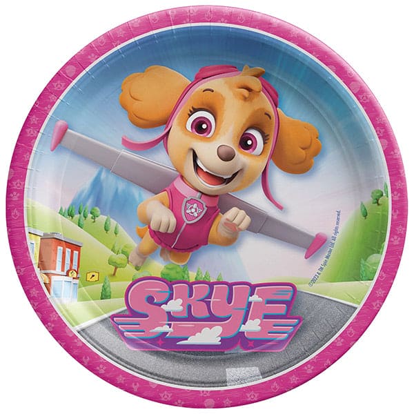 Paw Patrol Skye 9in Round Dinner Paper Plates 8ct