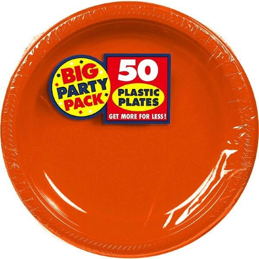 Orange Peel Big Party Pack Plastic 10.5in Plates 50ct
