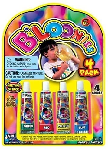 Bloonies Rainbow Plastic Balloon 4 Pack 4 Tubes in 1 Pack)