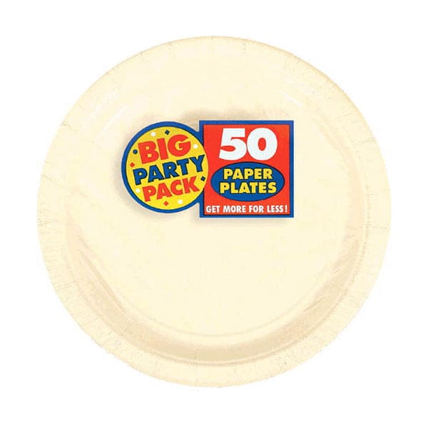 Vanilla Creme Big Party Pack 7in Round Luncheon Plates