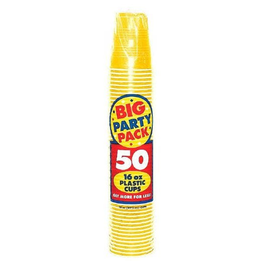 Big Party Pack Yellow Sunshine 18oz Plastic Cups